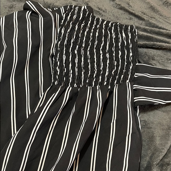 SHEIN Black and White Striped Jumpsuit - Picture 1 of 3